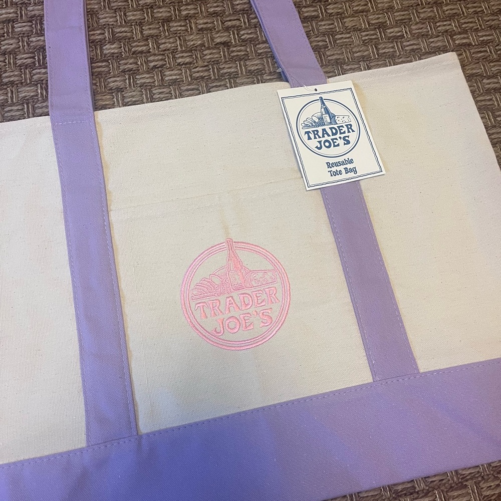 Trader Joe’s Large Spring Canvas Tote Bag - Picture 2 of 5